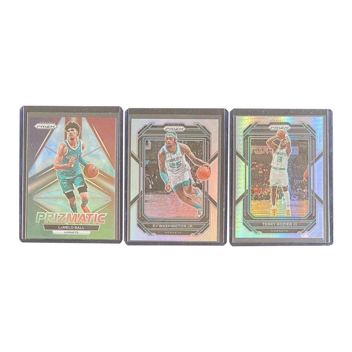 PANINI 2022-23 PRIZM Hornets Three Balls Washington Rozier Silver Fold Special Ticket Sports Cards 3 Pcs