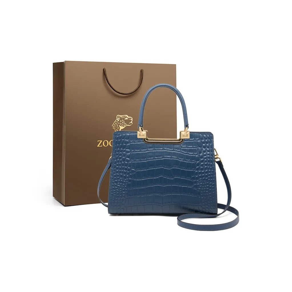 ZOOLER Коровья кожа практичная и универсальная сумка через плечо большая женская синяя