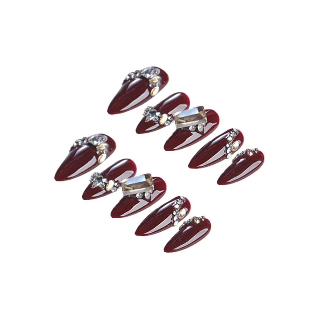 Fanze Instagram стиль Невеста False Nail заостренный тип красный однотонный 25 мм