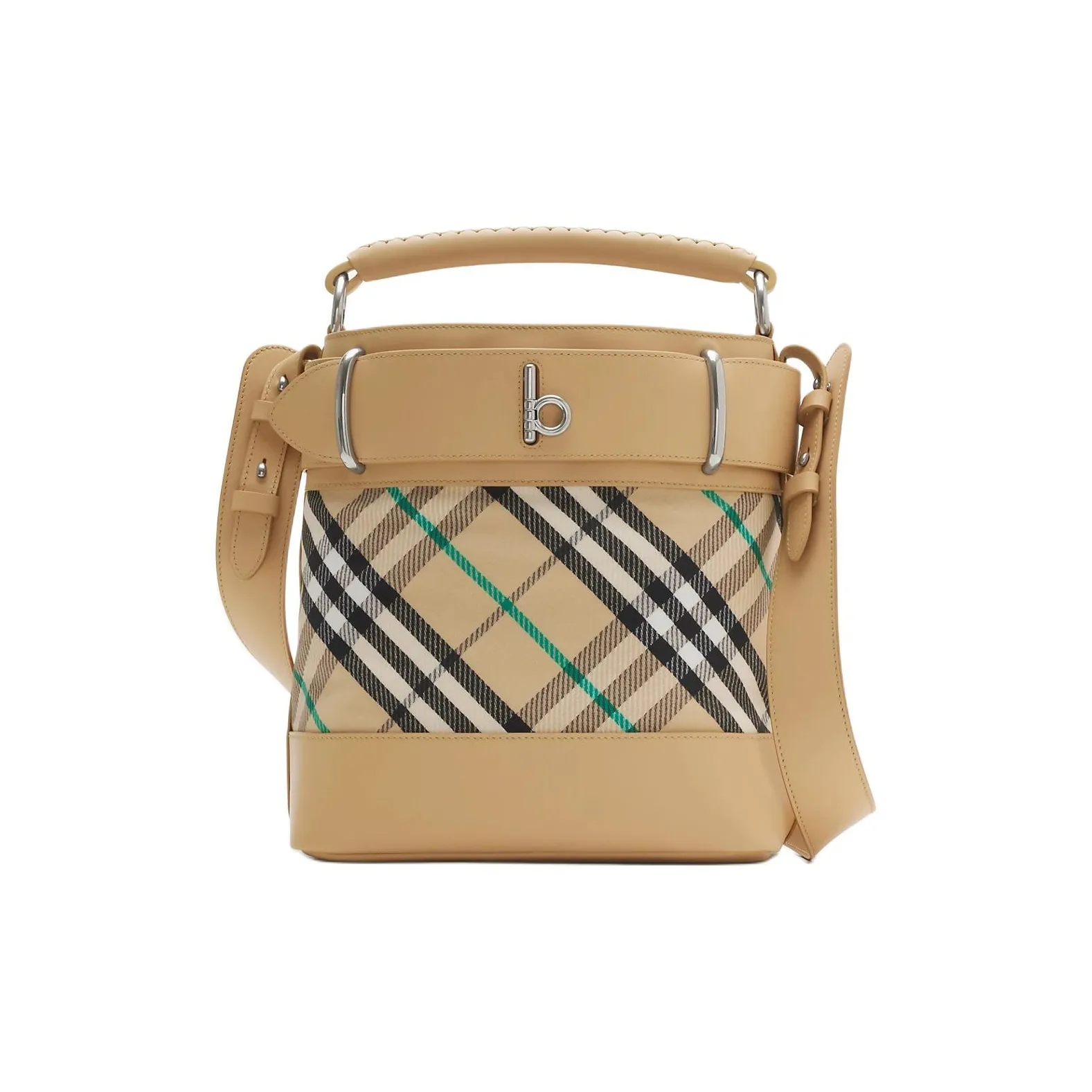 Burberry Rocking Horse Polyester Bucket Bag, One Shoulder Crossbody Bag Trumpets Women's Khaki