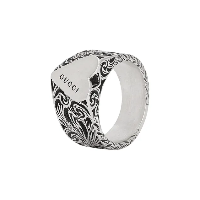 GUCCI Sterling Silver Heart Ring