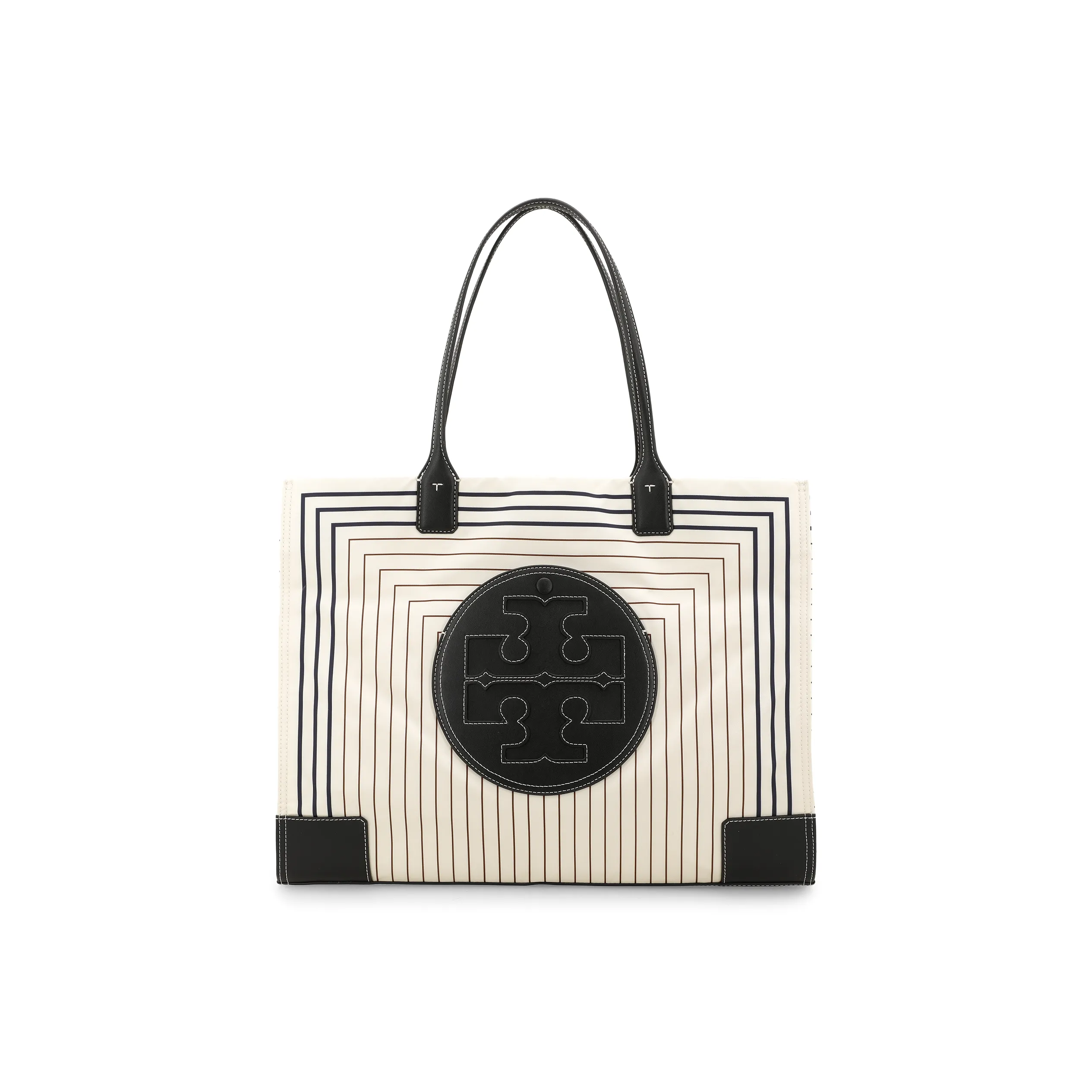 TORY BURCH Ella Ткань с коровьей кожей Тоут Сумка Сумка для покупок Сумка Сумка через плечо Большая Женская Белая