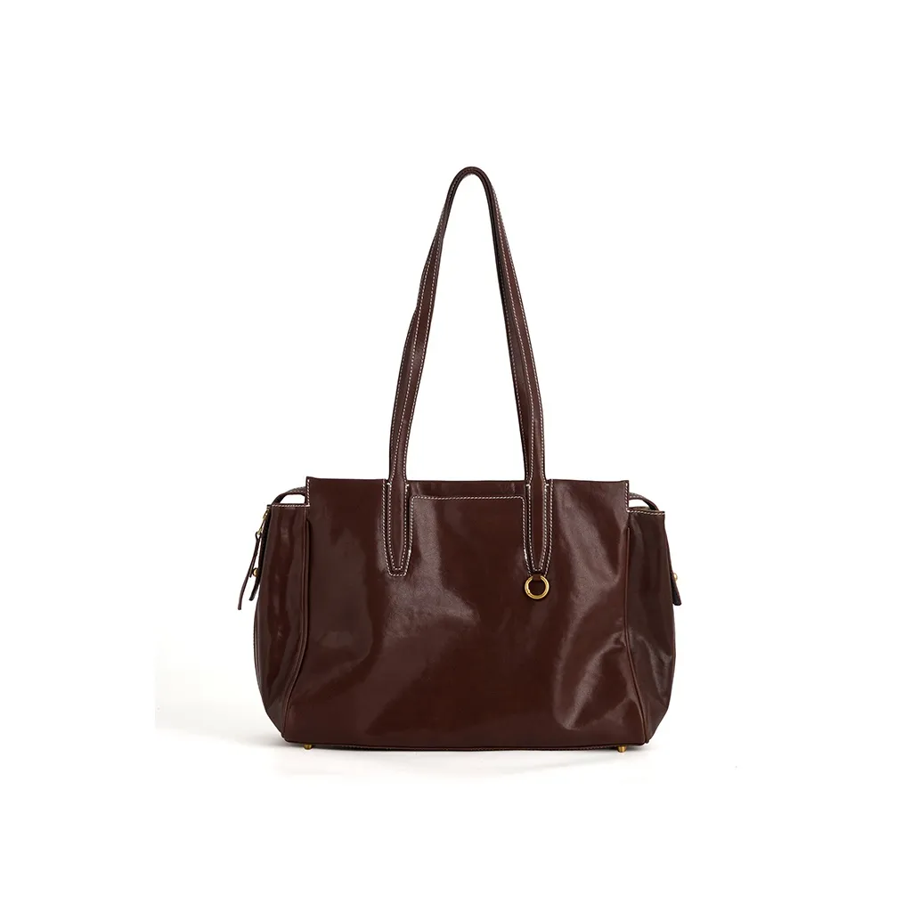 COCOEVA Сумка через плечо из коровьей кожи женская кофейного черного цвета