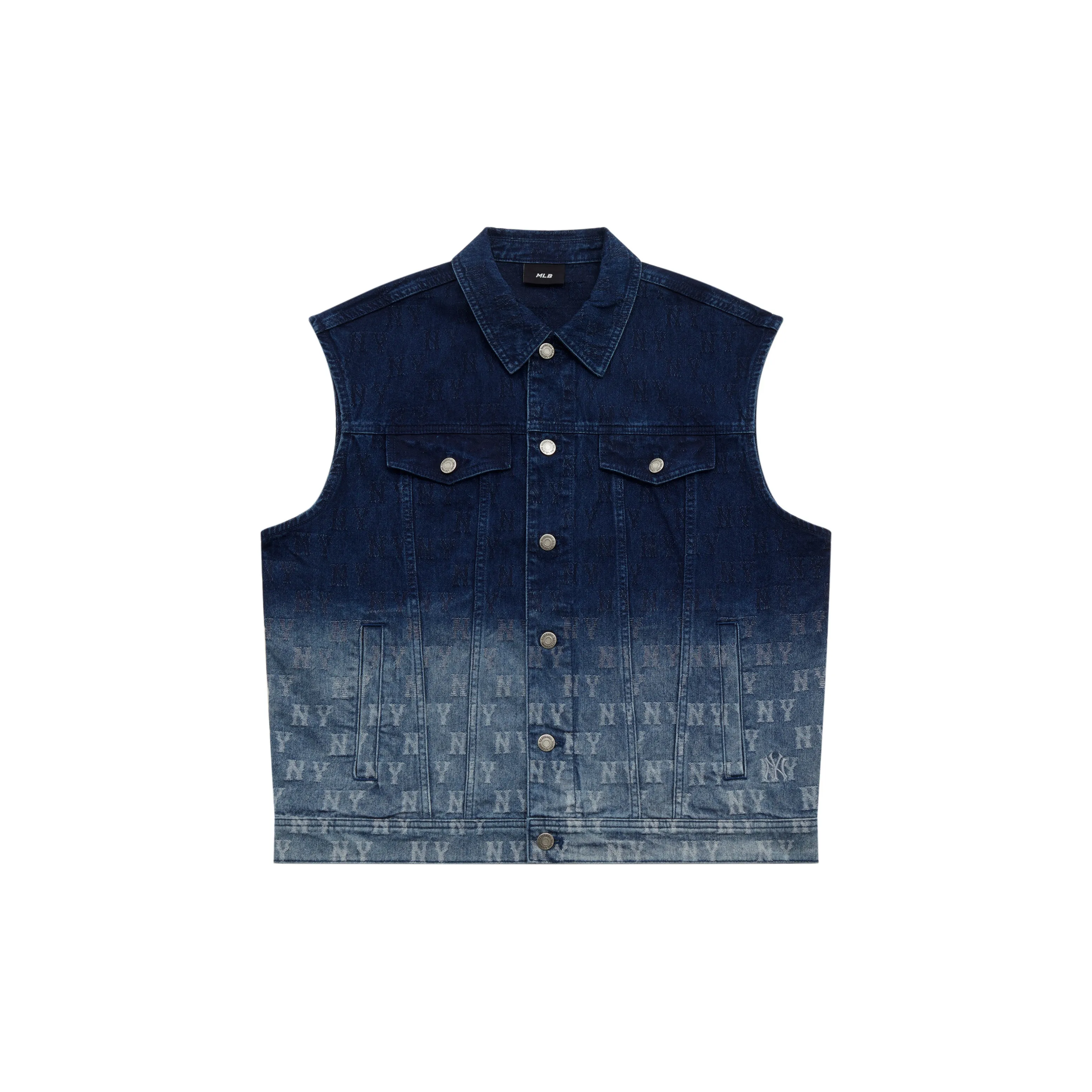 MLB MONOGRAM Коллекция New York Yankees SS25 Джинсовая жилетка Унисекс Темно-синий