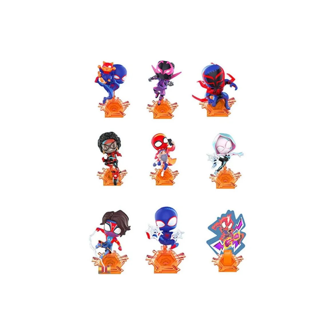 POP MART Паук Man Across the universe Паук Man Multiverse Odyssey Слепые коробки Один Blind Коробка Целая коробка 9 шт