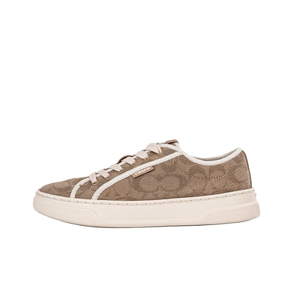 COACH Canvas Sneake Low Top Skateboard Shoes Women's Brown