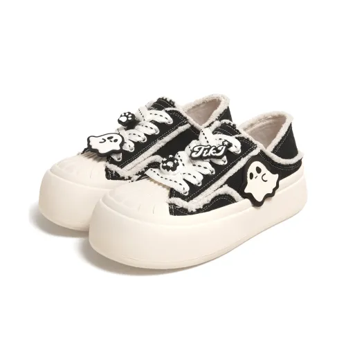 TTKJ Кроссовки для скейтбординга Low Top Молочный Крутой Черный Женские