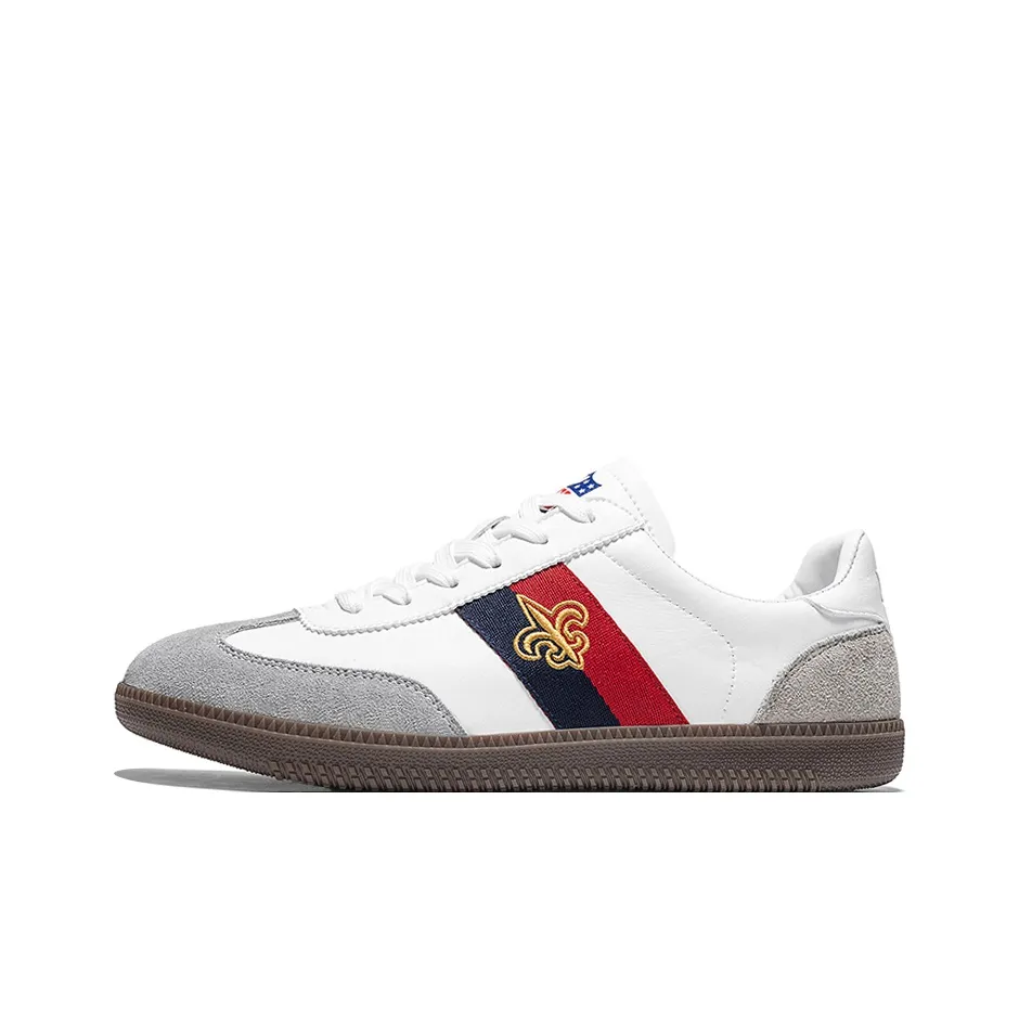 NFL Training Classic New Orleans Saints Low Top Skateboard Shoes Unisex White Gray