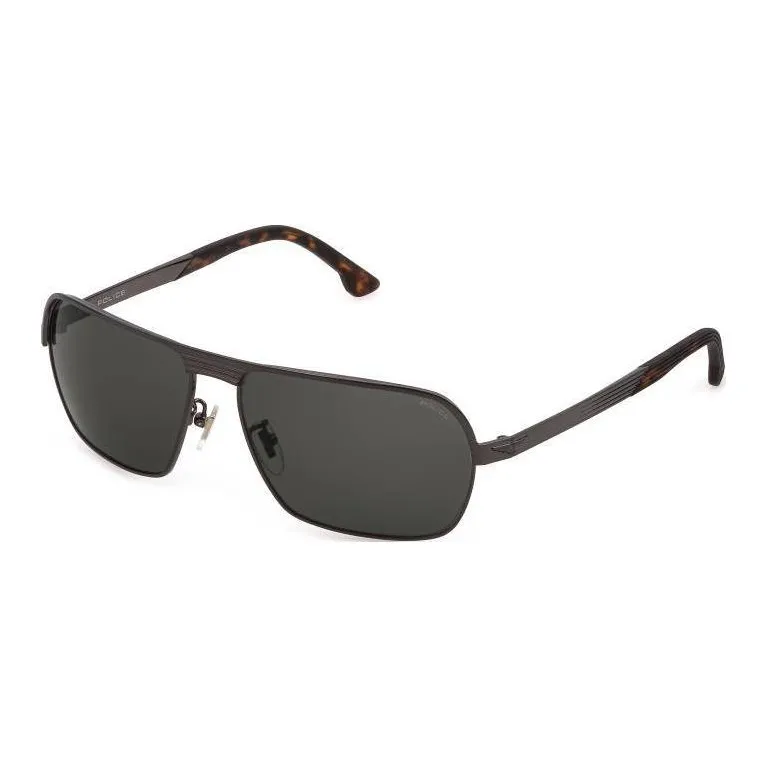 Police Metal Rectangular Sunglasses Men
s Gray