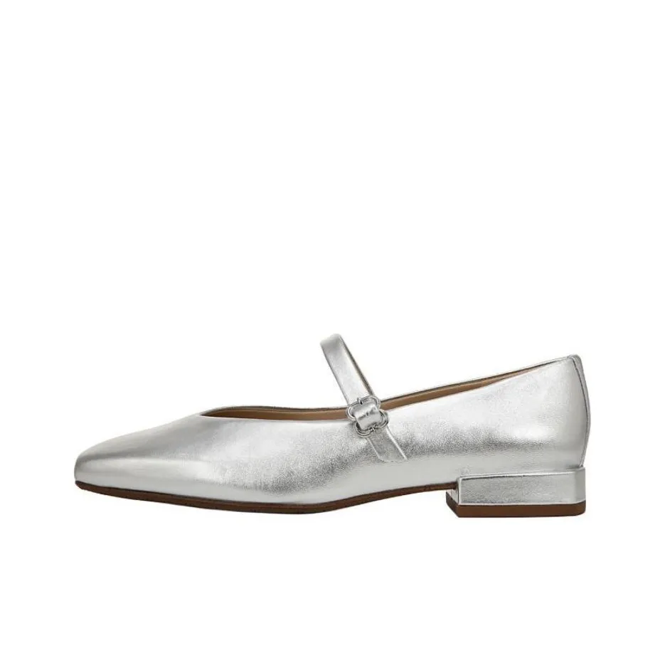 SAM EDELMAN Kenny Грубый каблук Туфли Мэри Джейн 2,5 см Женские Серебряные