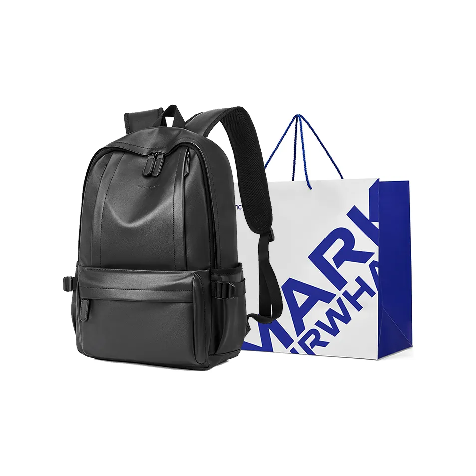 FAIRWHALE Рюкзак из синтетической кожи стандартный мужской черный