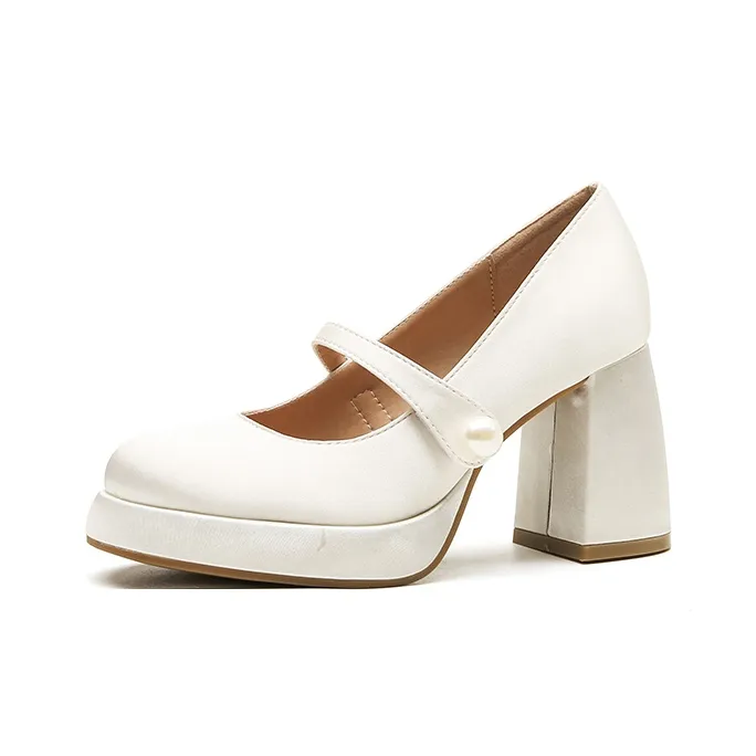 Zubumei Грубый каблук Мэри Джейн Женские туфли