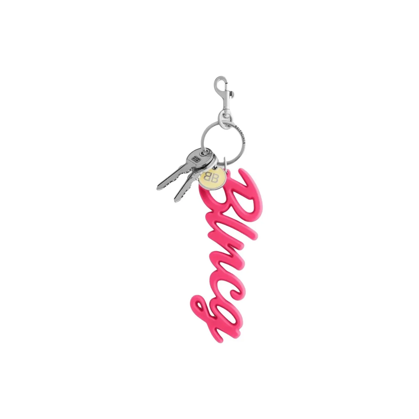 Balenciaga Brass, Silicone, Zinc Alloy, Stainless Steel, Silver Keychains Women's Red