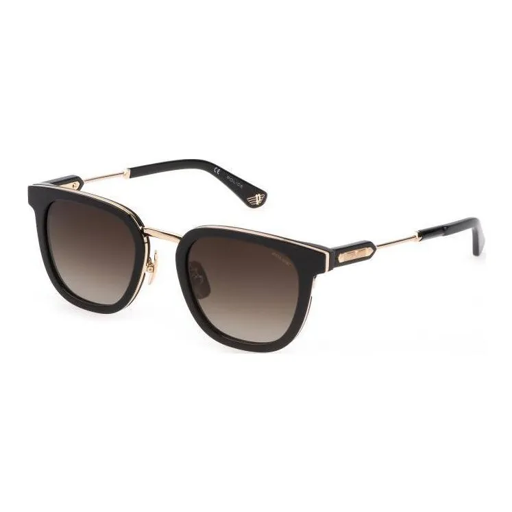 Police Metal Irregular Shape Sunglasses Men's Black
