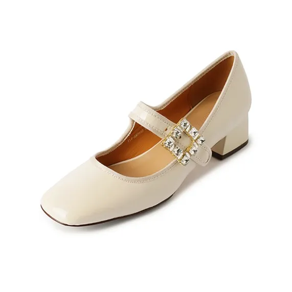 Yeezyy Reezy Грубый каблук Туфли Мэри Джейн Женские