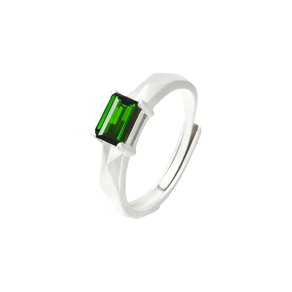 AIDAQIAN S925 Silver Diopside Rings Unisex