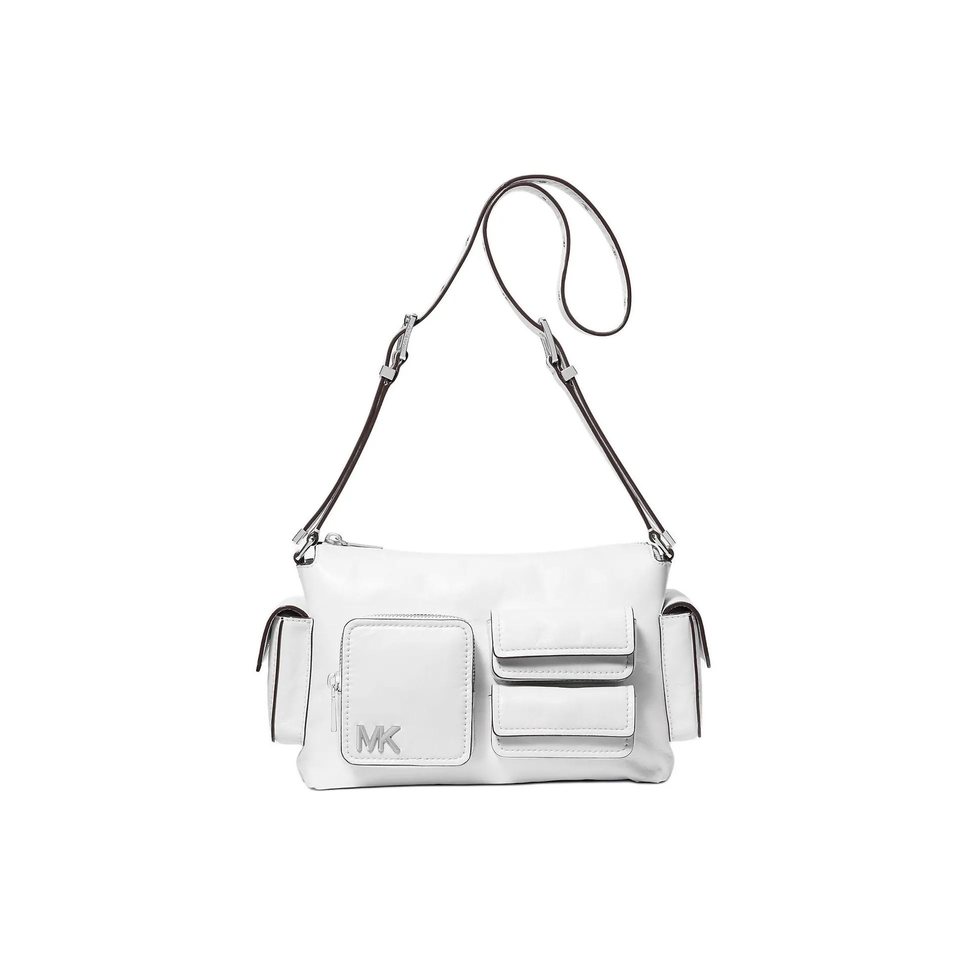 MICHAEL KORS DAKOTA Leather Shoulder Bag Medium Size Women's Optical White