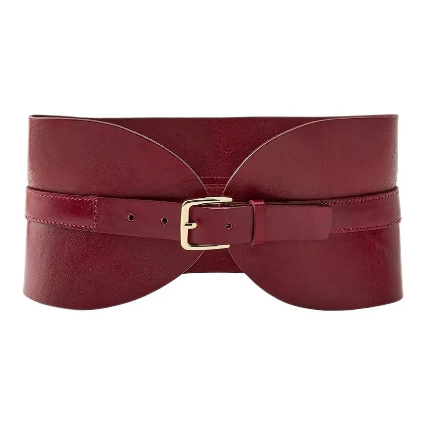 ZARA Кожаные ремни Женские Темно-красный Ширина 15,5CM