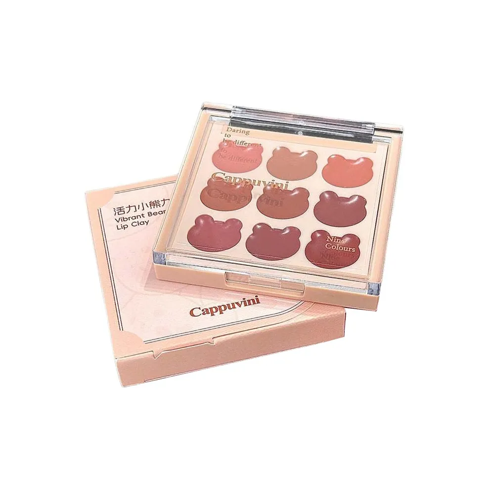 Cappuvini Активный Медведь Девять Тон ЛИП Грязь Помада Матовая Длинная Тяжелая для Смесь Осветляющий Цвет лица Естественный