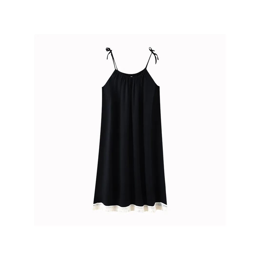 XIAFENYAN Nightgown Women's Black
