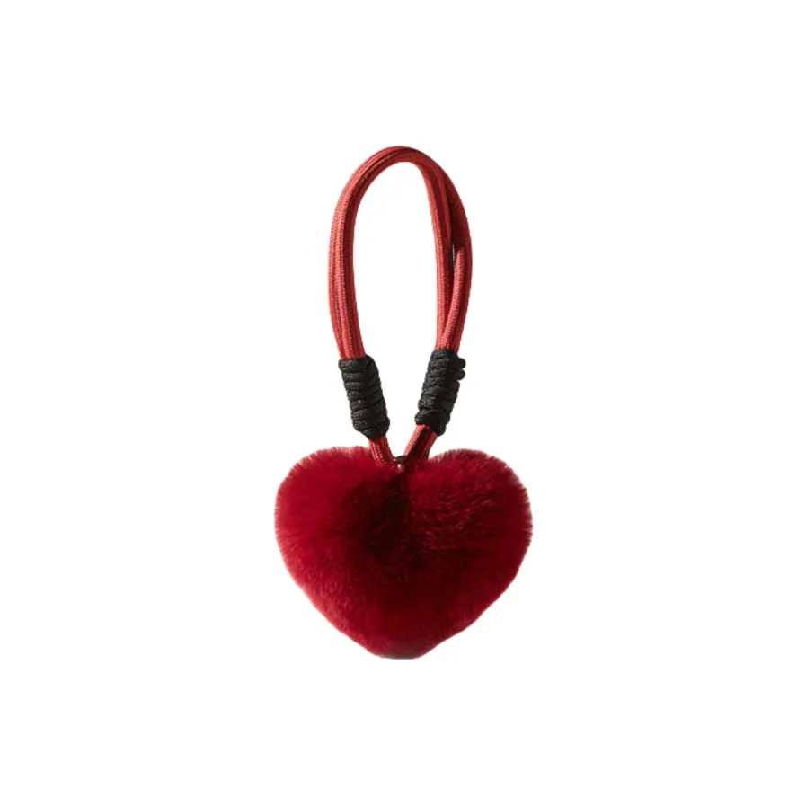 77 SEVEN DREAM Милый True Мех Кролика Рекс Многоцветный Ручная Веревка Сердце Рюкзак Куклы Плюшевый Брелок 10 см Высота