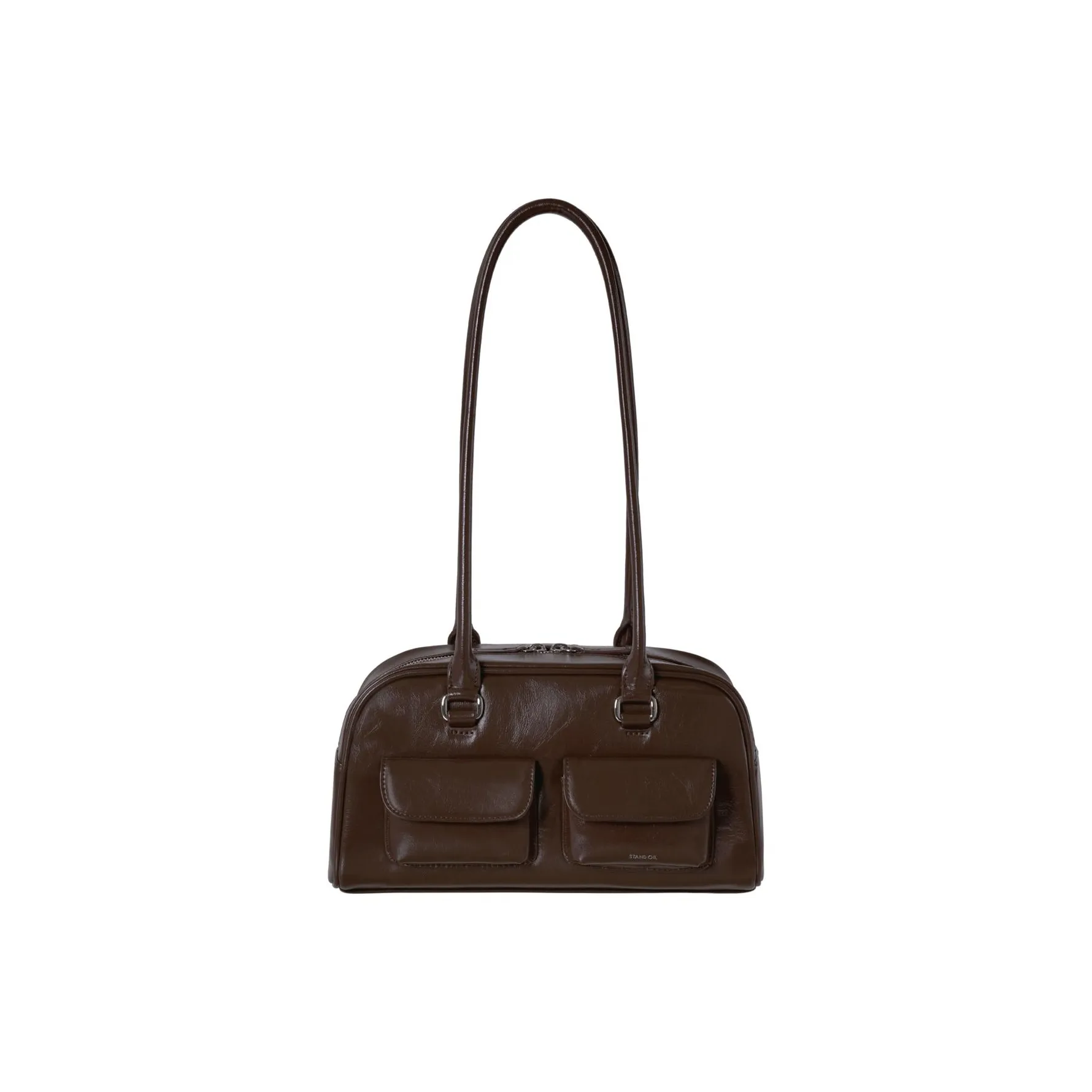 Stand Oil Кожа Bowling Bag Сумка через плечо Женская Коричневая