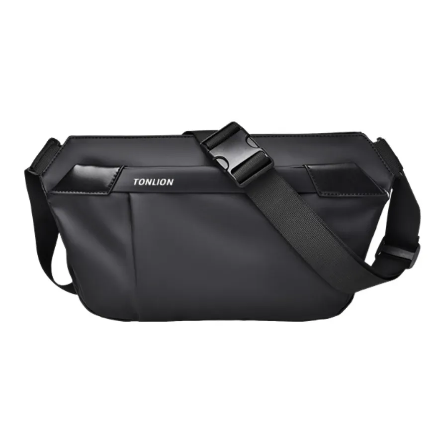 Tonlion Сумка через плечо из ПВХ Обычная Унисекс Черная