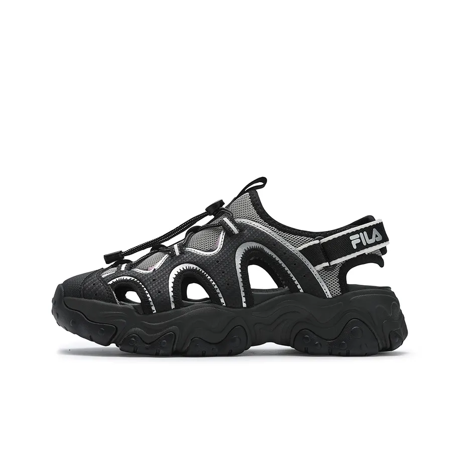 FILA FLUID 5 SANDAL Кошачья лапа Сандалы River Trekking Девичий Пляжные сандалии Женские Черный Серый