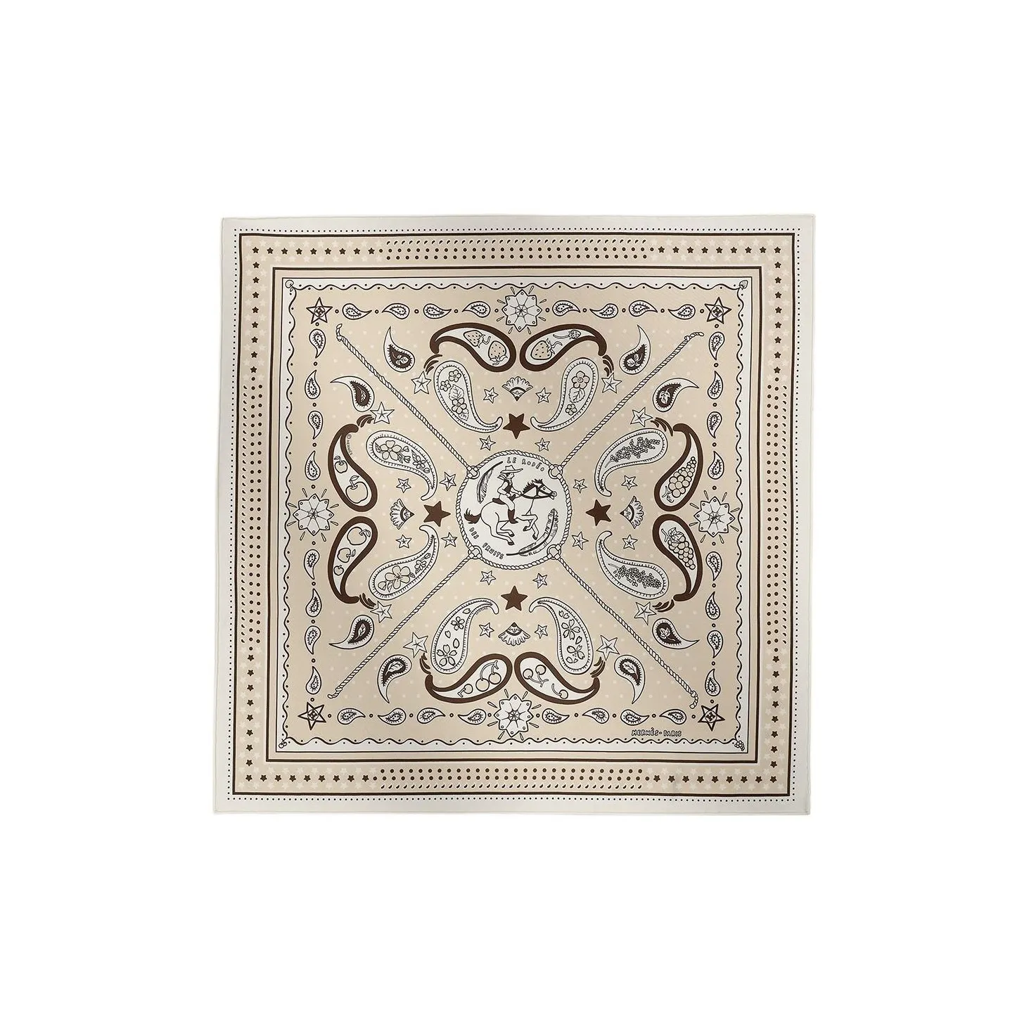 HERMES Шелковые шарфы Женские Бежевый