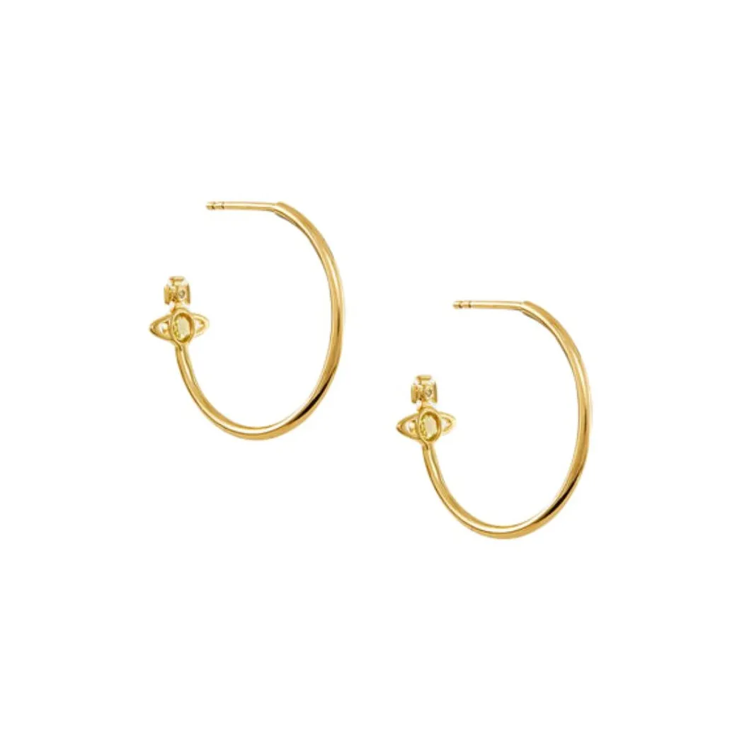 Vivienne Westwood Переработанный Серебряный Кристалл Серьги Женские Золото