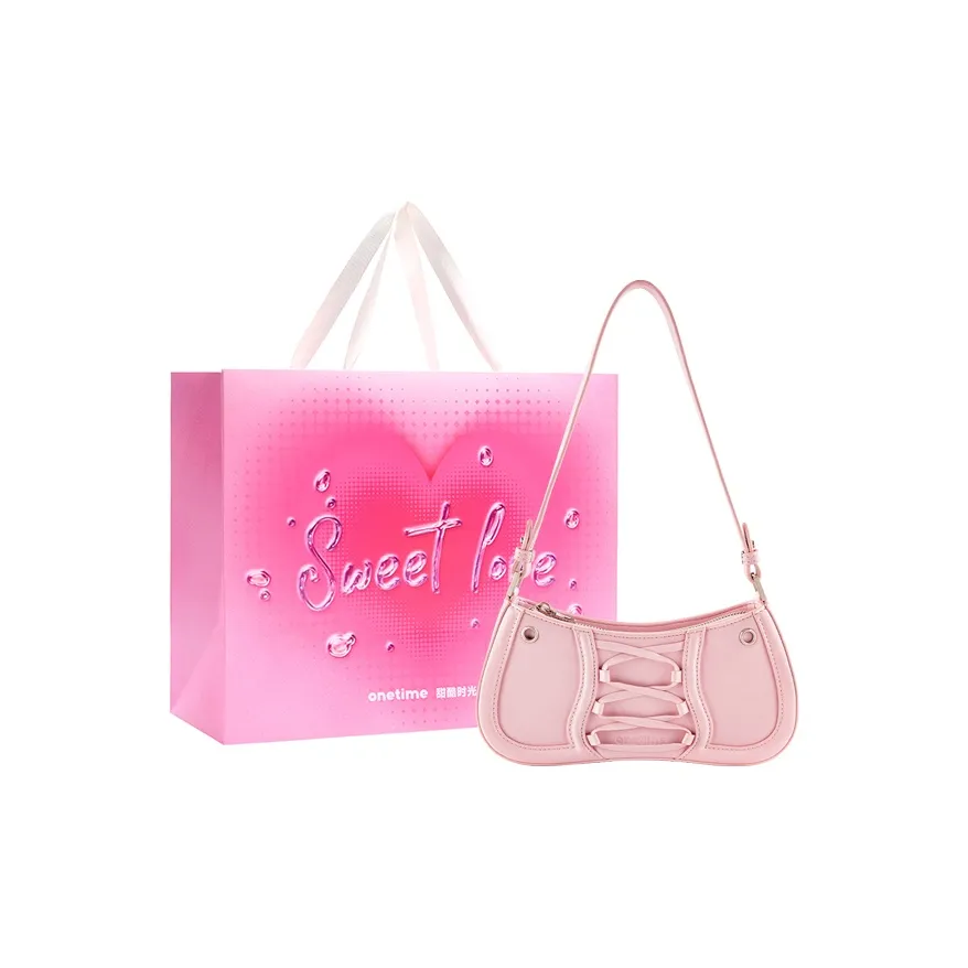 ONE TIME Сумка через плечо из синтетической кожи маленькая женская металлический серебристый вишневый цветок розовый