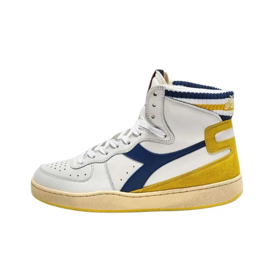 Diadora Mi Basket Skateboard Shoes Men High Top White Blue