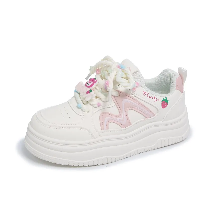 Wooden Rabbit Low Top Skateboard Shoes Women's Pink