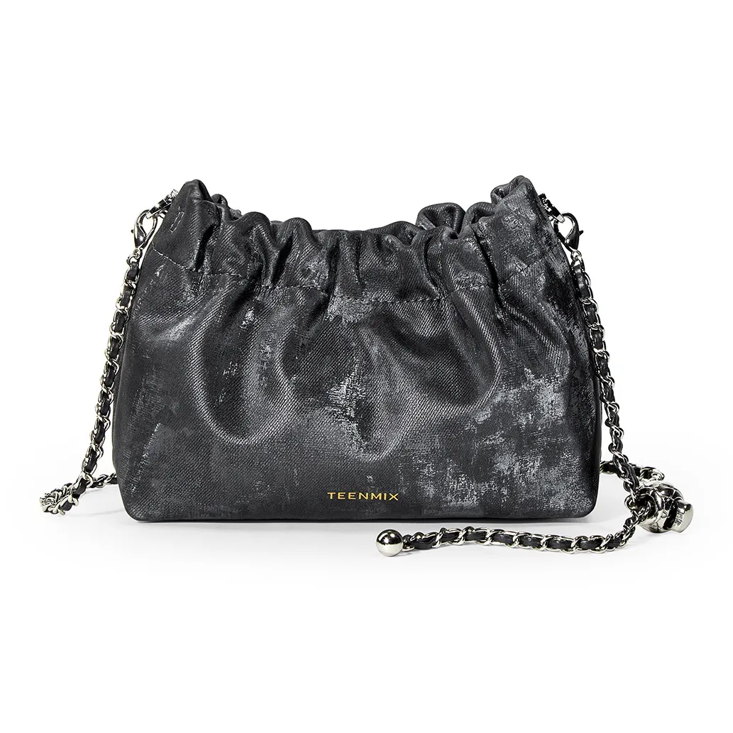 teenmix Сумка через плечо из синтетической кожи с коровьей кожей стандартная женская оливково-зеленый графитно-черный