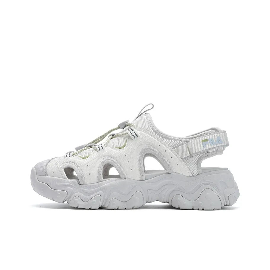 FILA FLUID 5 SANDAL Кошачья лапа SuXi Девичий Пляжные сандалии Женские Белые Серые