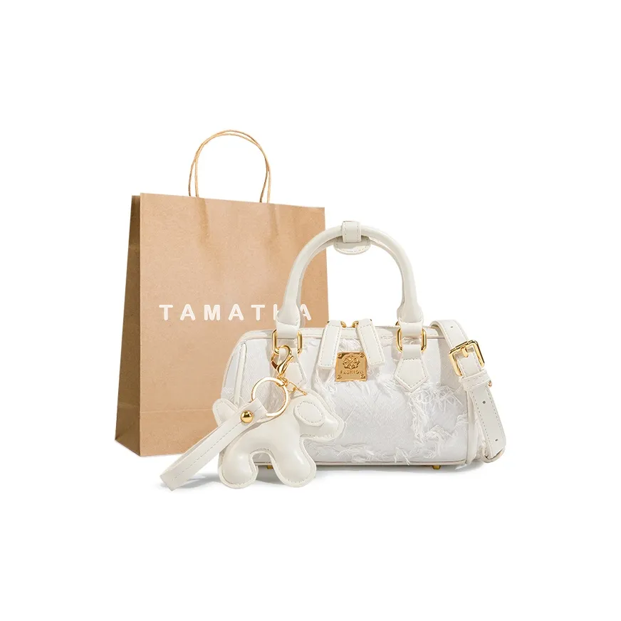 TAMATHA Полиуретан с синтетической кожей Бостонская сумка Сумка Женская Кисточка Белый