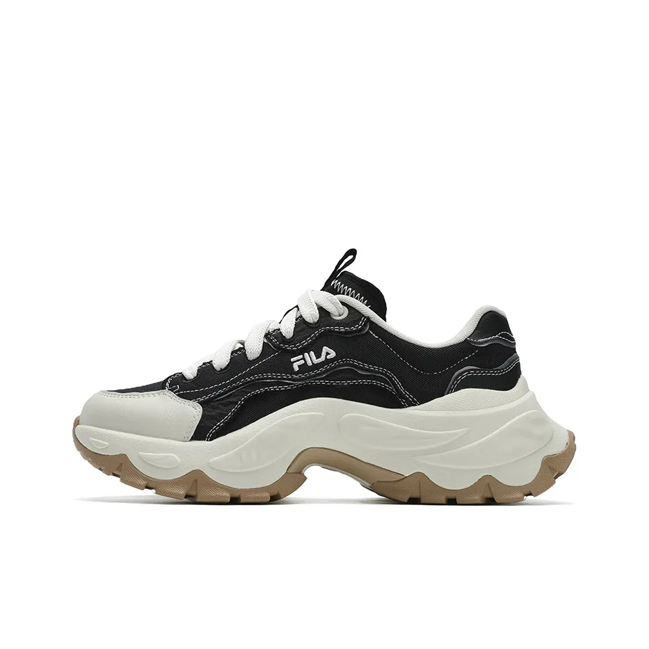 FILA SOFIA 4 Рыбка Кость Обувь Амортизация Износостойкий Низкий Топ Повседневная Обувь Женская Черный Белый
