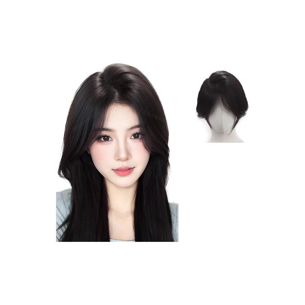 MUYAN Фигурка Eight Bangs Заправка Парики Смешанный Шелк Короткий Прямые Волосы