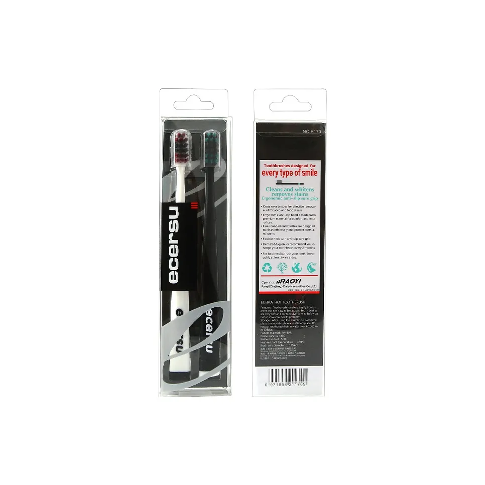 CHENYISHENG Korean Bamboo Charcoal Toothbrush 2 Pack Soft Bristles For Men And Women's Perfect For Couples