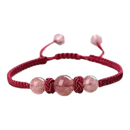 GIRATI Браслет с шнурками из клубничного кварца Унисекс