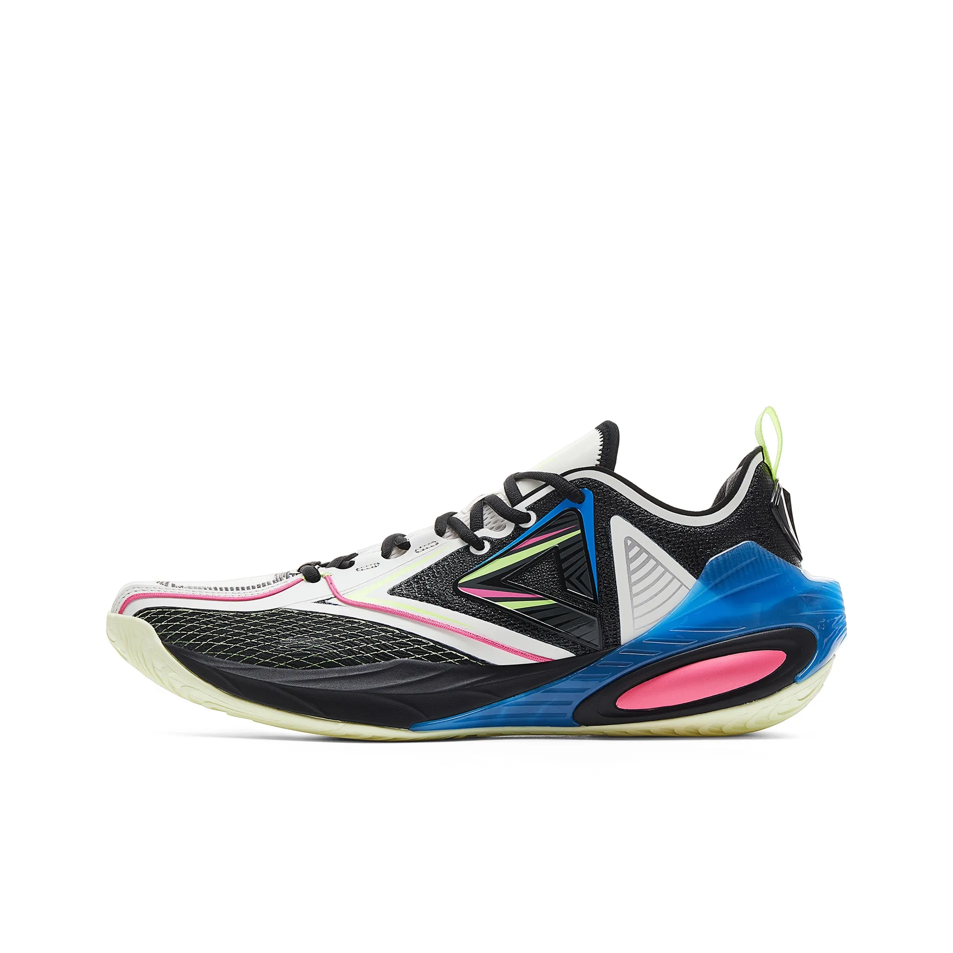 PEAK Cushioned Slip-Resistant Abrasion-Resistant Low-Top Basketball Shoes Men's White Black Rose Red