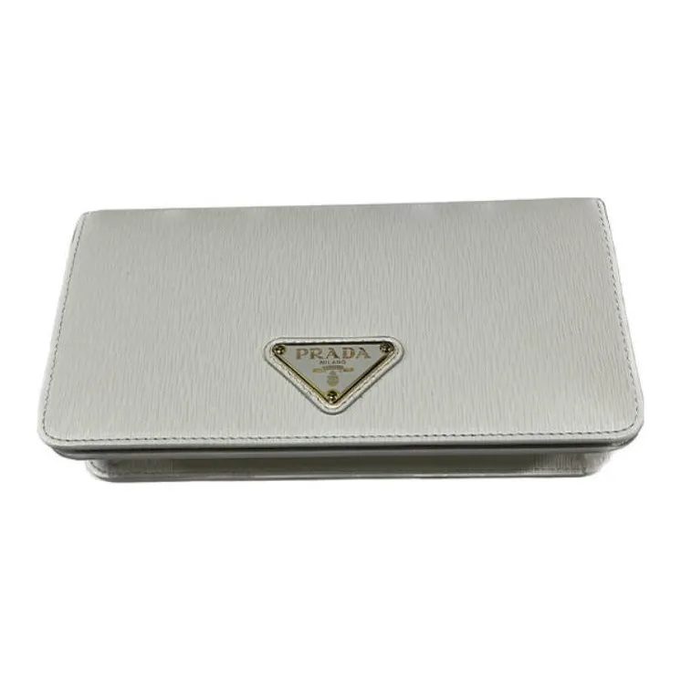 PRADA Leather Crossbody Bag, Shoulder Bag Women's White