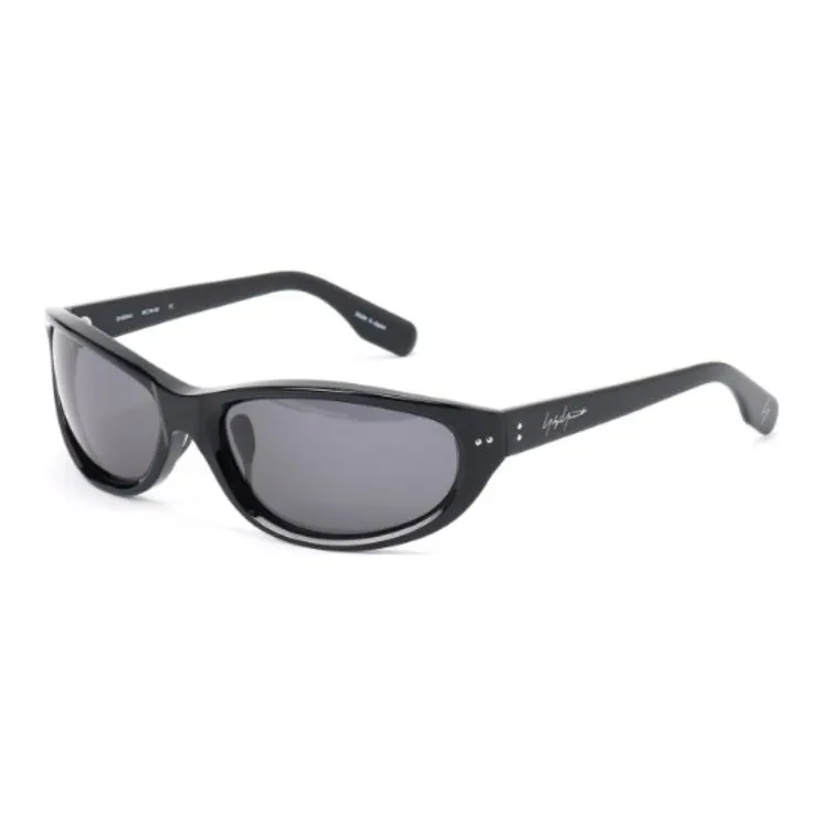 Yohji Yamamoto Acetate Oval Sunglasses Unisex Black