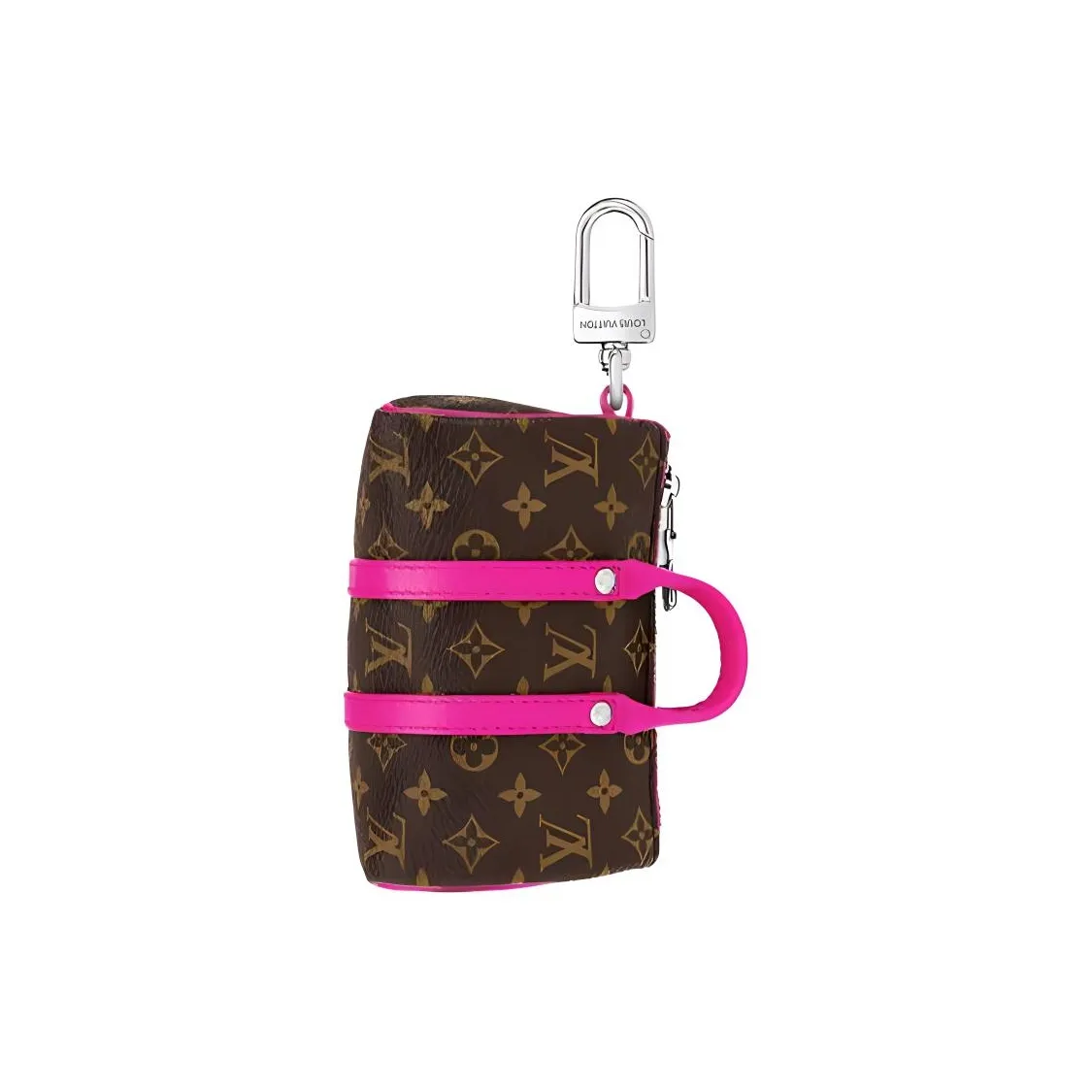 LOUIS VUITTON Mini Keepall Canvas With Leather Keychain Bag Accessory Men's Rose Red