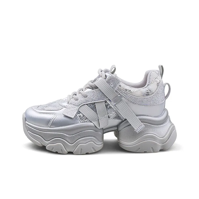 safiya Happy Diamond Дышащий Увеличение Высоты Низкий Топ Кроссовки с Толстой Подошвой Унисекс