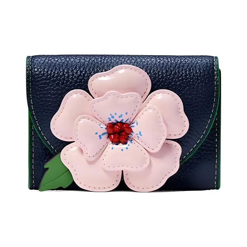 Kate Spade Cow Leather Card Holder Women's Marine Blue Multicolor