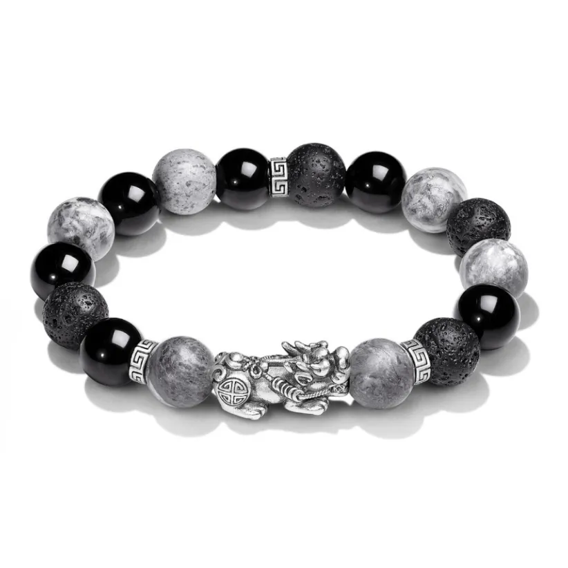 ZHUOJIN Agate & Chalcedony Beaded Bracelets Men's