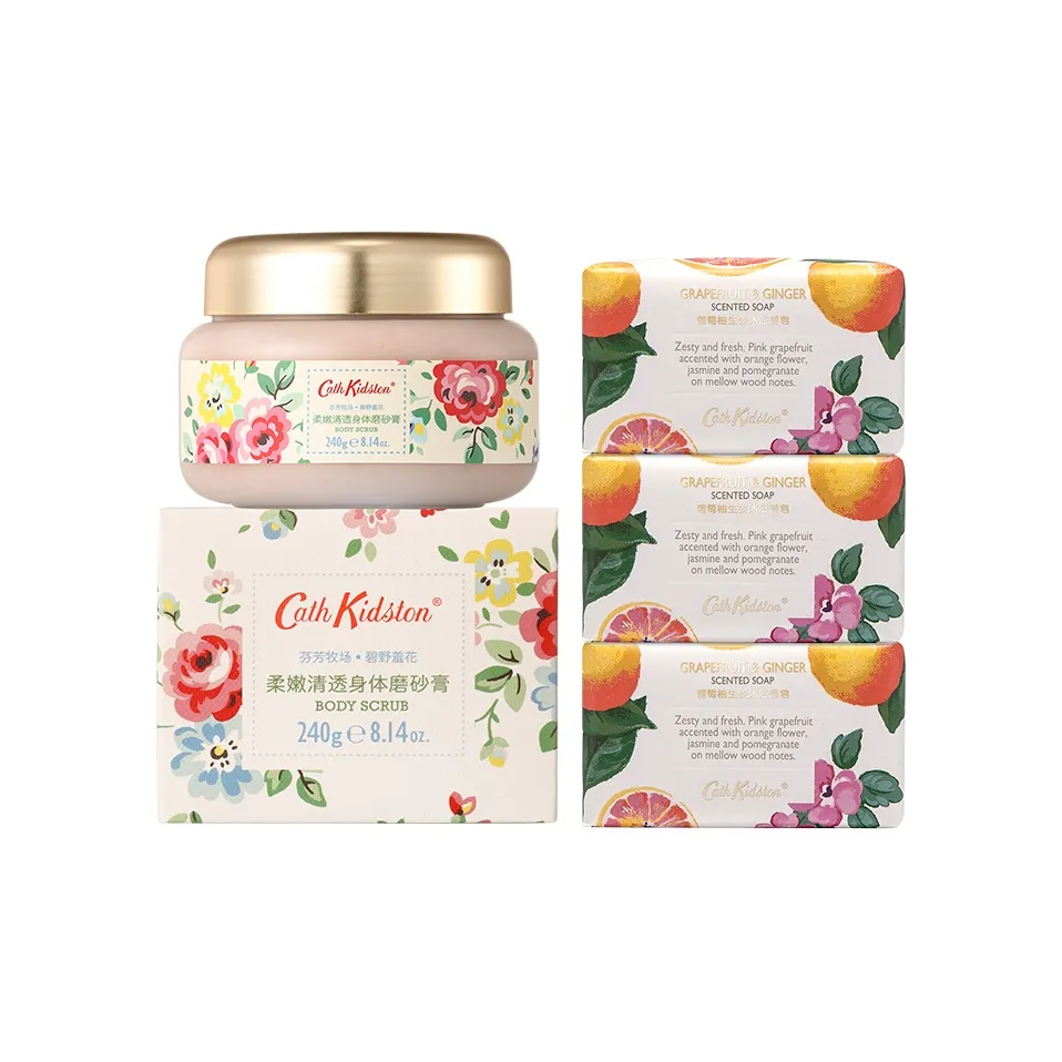 Cath Kidston Мыло и Скраб Комбо Наборы для Ухода Чистка Увлажнение Аромат
