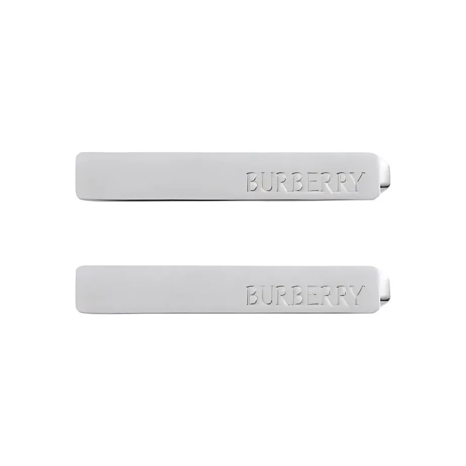 Burberry Brass, Palladium Plated Gold Hair Clips Women's Silver