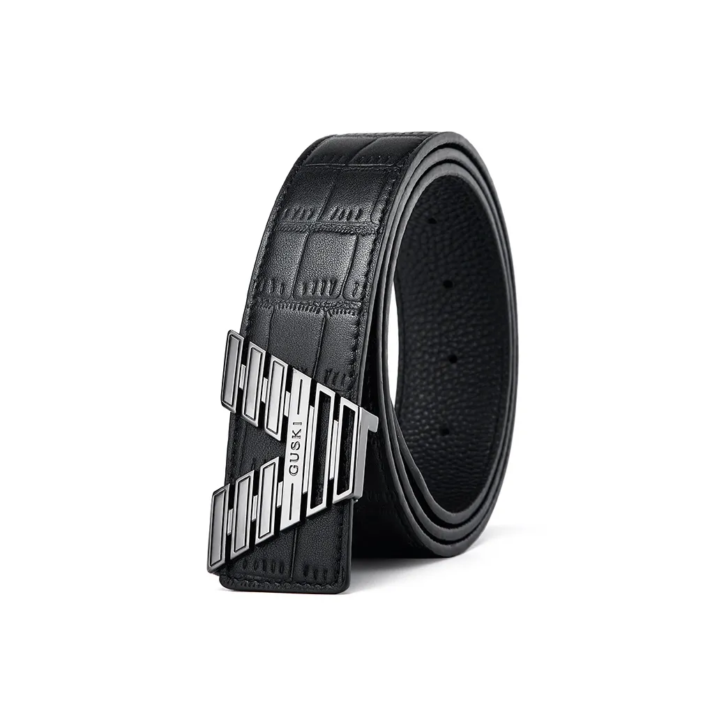 GUSKI Ремень из гладкой коровьей кожи с застежкой Husband элегантный мужской ремень металлический золотой ширина 3,7 см набор в подарочной коробке